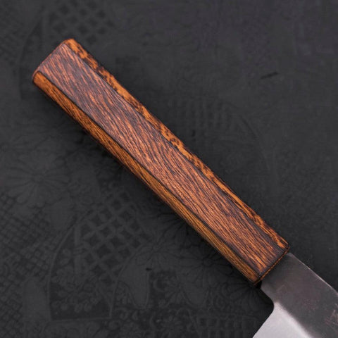 Santoku White Steel #2 Kurouchi Sumi Urushi Handle 165mm (6.5”)-[Musashi]-[Japanese-Kitchen-Knives]