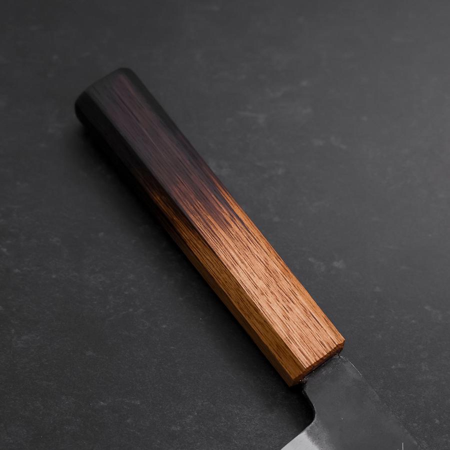 Santoku White Steel #2 Kurouchi Yaki Urushi Handle 165mm (6.5”)-[Musashi]-[Japanese-Kitchen-Knives]
