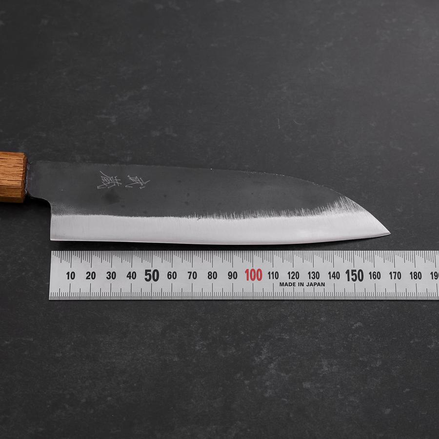 Santoku White Steel #2 Kurouchi Yaki Urushi Handle 165mm (6.5”)-[Musashi]-[Japanese-Kitchen-Knives]