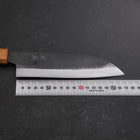 Santoku White Steel #2 Kurouchi Yaki Urushi Handle 165mm (6.5”)-[Musashi]-[Japanese-Kitchen-Knives]