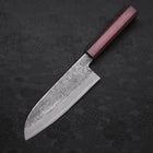 Santoku White Steel #2 Nashiji Stainless Clad Purple Urushi Handle 165mm (6.5”)-[Musashi]-[Japanese-Kitchen-Knives]