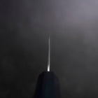 Santoku White Steel #2 Tsuchime Dark Blue Urushi Handle 165mm (6.5”)-[Musashi]-[Japanese-Kitchen-Knives]