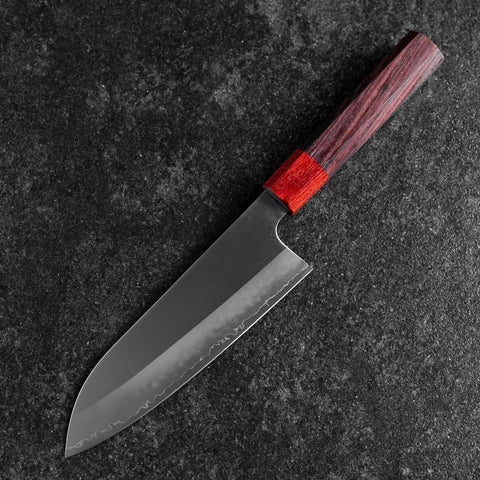 Santoku ZDP-189 Polished Red Shitan Handle 165mm (6.5”)-[Musashi]-[Japanese-Kitchen-Knives]