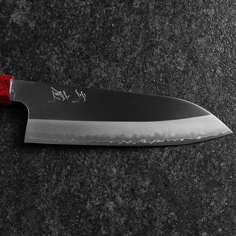Santoku ZDP-189 Polished Red Shitan Handle 165mm (6.5”)-[Musashi]-[Japanese-Kitchen-Knives]