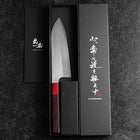 Santoku ZDP-189 Polished Red Shitan Handle 165mm (6.5”)-[Musashi]-[Japanese-Kitchen-Knives]