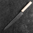 Sujihiki 440C Nashiji Damascus Mirror White Urushi Handle 240mm (9.4”)-[Musashi]-[Japanese-Kitchen-Knives]