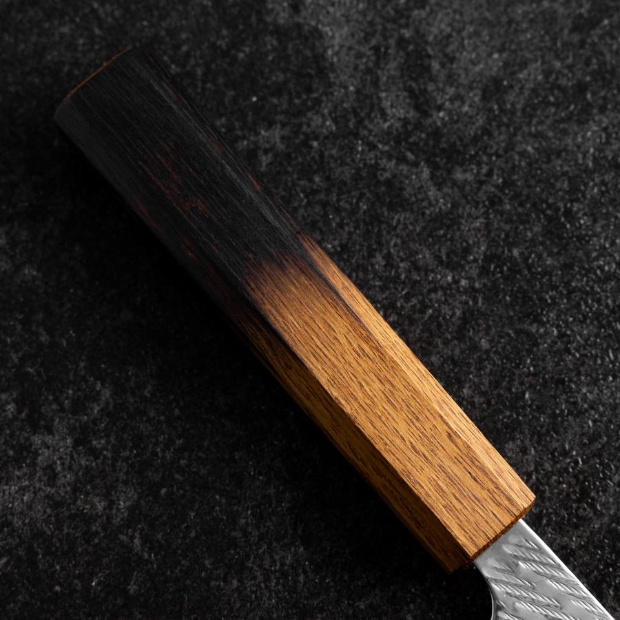 Sujihiki AUS-10 Nawame Damascus Yaki Urushi Handle 240mm (9.4”)-[Musashi]-[Japanese-Kitchen-Knives]