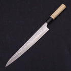 Sujihiki AUS-10 Tsuchime Damascus Buffalo Magnolia Handle 270mm (10.6”)-[Musashi]-[Japanese-Kitchen-Knives]