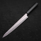 Sujihiki AUS-10 Tsuchime Damascus Dark Blue Urushi Handle 240mm (9.4”)-[Musashi]-[Japanese-Kitchen-Knives]
