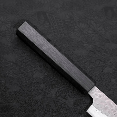 Sujihiki AUS-10 Tsuchime Damascus Dark Blue Urushi Handle 240mm (9.4”)-[Musashi]-[Japanese-Kitchen-Knives]