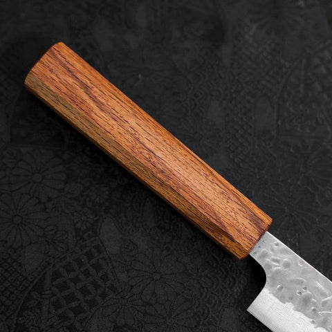 Sujihiki AUS-10 Tsuchime Damascus Oak Handle 240mm (9.4”)-[Musashi]-[Japanese-Kitchen-Knives]