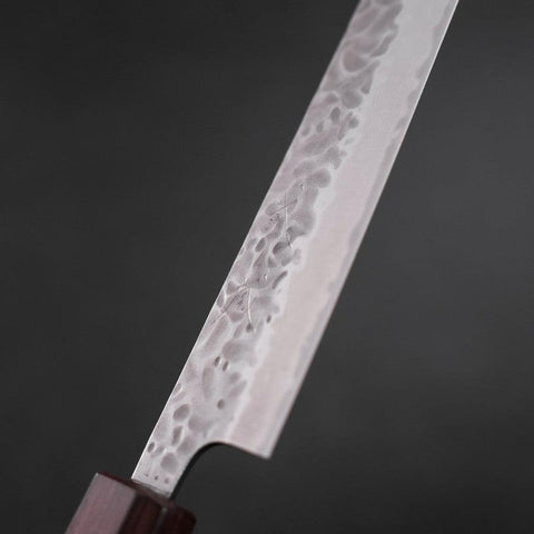 Sujihiki AUS-10 Tsuchime Damascus Purple Urushi Handle 240mm (9.4”)-[Musashi]-[Japanese-Kitchen-Knives]