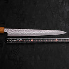 Sujihiki AUS-10 Tsuchime Damascus Yaki Urushi Handle 240mm (9.4”)-[Musashi]-[Japanese-Kitchen-Knives]