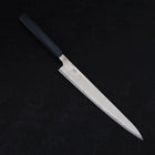 Sujihiki AUS-10 Wave Damascus Dark-Blue Urushi Handle 240mm (9.4”)-[Musashi]-[Japanese-Kitchen-Knives]
