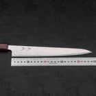 Sujihiki AUS-10 Wave Damascus Purple Urushi Handle 240mm (9.4”)-[Musashi]-[Japanese-Kitchen-Knives]