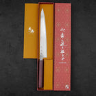Sujihiki AUS-10 Wave Damascus Purple Urushi Handle 240mm (9.4”)-[Musashi]-[Japanese-Kitchen-Knives]