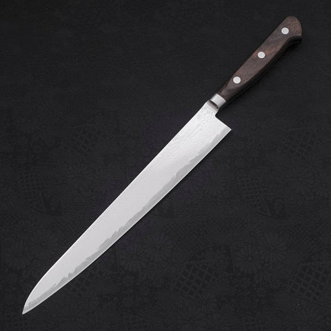 Sujihiki AUS-10 Wave Nickel Damascus Western Handle 240mm (9.4”)-[Musashi]-[Japanese-Kitchen-Knives]