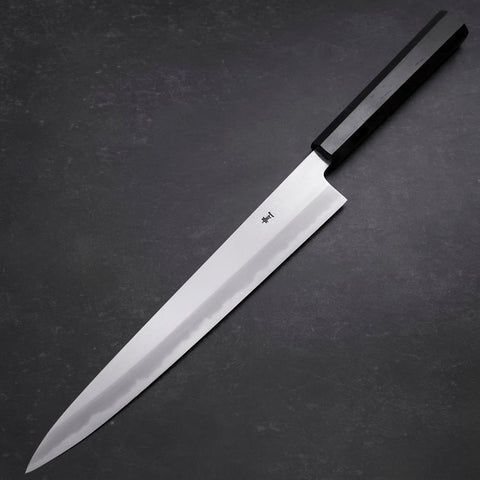 Sujihiki Blue Steel #1 Kasumi Buffalo Ebony Handle 270mm (10.6”)-[Musashi]-[Japanese-Kitchen-Knives]
