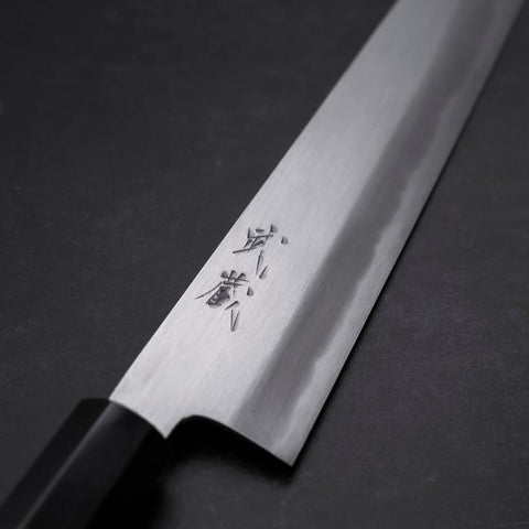 Sujihiki Blue Steel #1 Kasumi Buffalo Ebony Handle 270mm (10.6”)-[Musashi]-[Japanese-Kitchen-Knives]