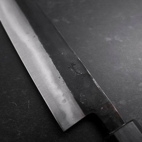 Sujihiki Blue Steel #2 Kurouchi Dark Blue Urushi Handle 240mm (9.4”)-[Musashi]-[Japanese-Kitchen-Knives]
