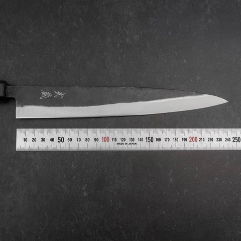 Sujihiki Blue Steel #2 Kurouchi Dark Blue Urushi Handle 240mm (9.4”)-[Musashi]-[Japanese-Kitchen-Knives]