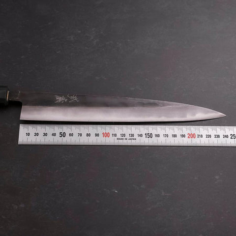 Sujihiki Blue Steel #2 Kurouchi Dark Blue Urushi Handle 240mm (9.4”)-[Musashi]-[Japanese-Kitchen-Knives]