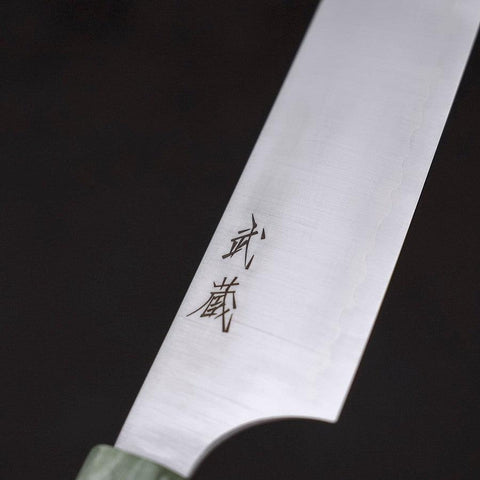 Sujihiki Blue Super Polished Maple Green Handle 270mm (10.6”)-[Musashi]-[Japanese-Kitchen-Knives]