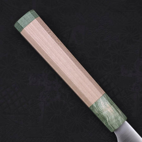 Sujihiki Blue Super Polished Maple Green Handle 270mm (10.6”)-[Musashi]-[Japanese-Kitchen-Knives]