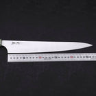 Sujihiki Blue Super Polished Maple Green Handle 270mm (10.6”)-[Musashi]-[Japanese-Kitchen-Knives]