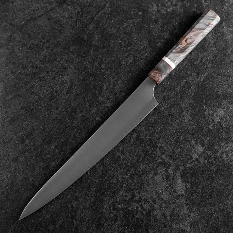 Sujihiki Blue Super Polished Maple Handle 270mm (10.6”)-[Musashi]-[Japanese-Kitchen-Knives]