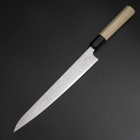 Sujihiki SLD Damascus Buffalo Magnolia Handle 240mm (9.4”)-[Musashi]-[Japanese-Kitchen-Knives]