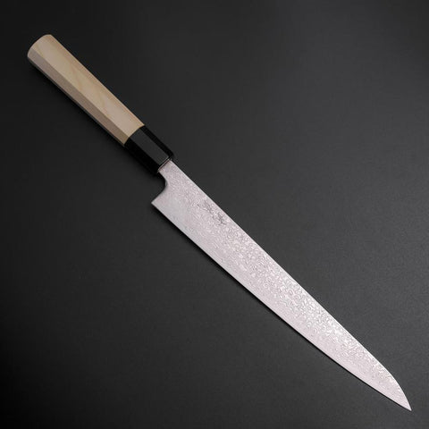 Sujihiki SLD Damascus Buffalo Magnolia Handle 240mm (9.4”)-[Musashi]-[Japanese-Kitchen-Knives]