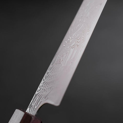 Sujihiki SLD Damascus Purple Urushi Handle 240mm (9.4”)-[Musashi]-[Japanese-Kitchen-Knives]