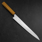 Sujihiki SLD Wave Damascus Oak Handle 240mm (9.4”)-[Musashi]-[Japanese-Kitchen-Knives]