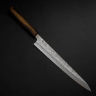 Sujihiki Silver Steel #3 Nashiji Sumi Urushi Handle 240mm (9.4”)-[Musashi]-[Japanese-Kitchen-Knives]