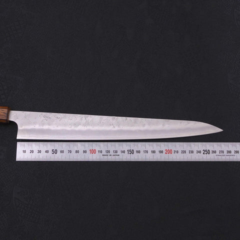 Sujihiki Silver Steel #3 Nashiji Sumi Urushi Handle 270mm (10.6”)-[Musashi]-[Japanese-Kitchen-Knives]