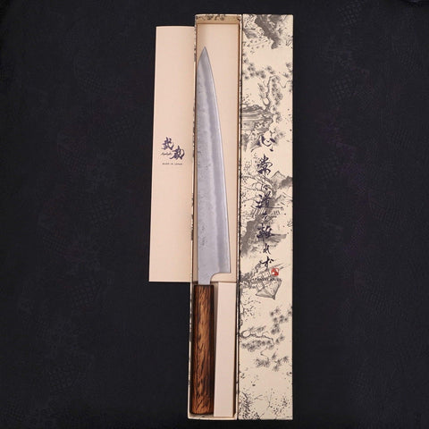 Sujihiki Silver Steel #3 Nashiji Sumi Urushi Handle 270mm (10.6”)-[Musashi]-[Japanese-Kitchen-Knives]