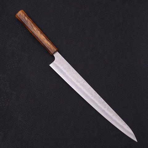 Sujihiki Silver Steel #3 Nashiji Sumi Urushi Handle 270mm (10.6”)-[Musashi]-[Japanese-Kitchen-Knives]
