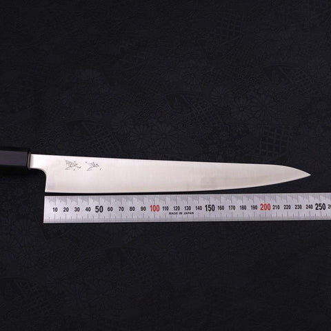 Sujihiki Silver Steel #3 Polished Buffalo Magnolia Handle Handle 240mm (9.4”)-[Musashi]-[Japanese-Kitchen-Knives]