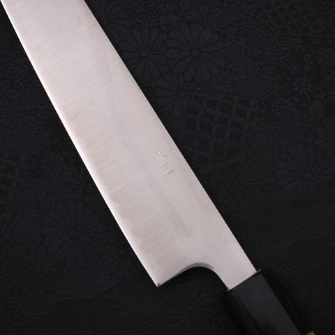 Sujihiki Silver Steel #3 Polished Buffalo Magnolia Handle Handle 270mm (10.6”)-[Musashi]-[Japanese-Kitchen-Knives]
