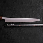 Sujihiki Stainless Clad Blue Super Polished Sumi Urushi Handle 240mm (9.4”)-[Musashi]-[Japanese-Kitchen-Knives]
