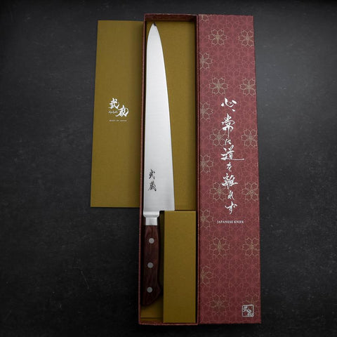 Sujihiki VG-10 Polished Western Mahogany Handle 270mm (10.6”)-[Musashi]-[Japanese-Kitchen-Knives]