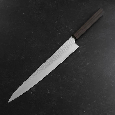 Sujihiki VG-10 Tsuchime Damascus Ashwood Handle 270mm (10.6”)-[Musashi]-[Japanese-Kitchen-Knives]