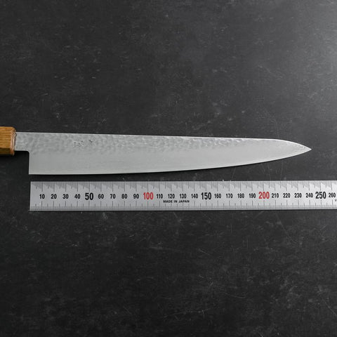 Sujihiki VG-10 Tsuchime Damascus Yaki Urushi Handle 240mm (9.4”)-[Musashi]-[Japanese-Kitchen-Knives]