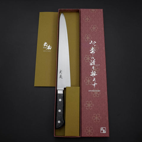 Sujihiki VG-5 Tsuchime Western Black Marble Handle 270mm (10.6”)-[Musashi]-[Japanese-Kitchen-Knives]