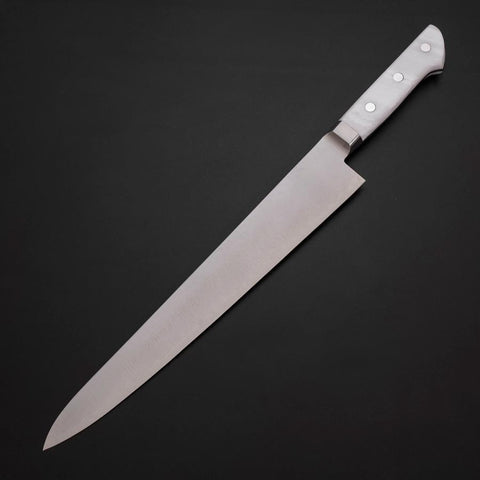 Sujihiki VG-5 Tsuchime Western White Marble Handle 270mm (10.6”)-[Musashi]-[Japanese-Kitchen-Knives]