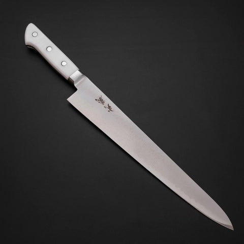 Sujihiki VG-5 Tsuchime Western White Marble Handle 270mm (10.6”)-[Musashi]-[Japanese-Kitchen-Knives]