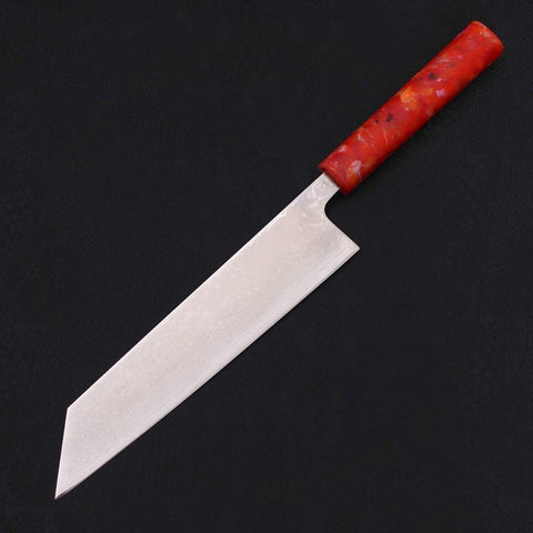 Tsushima Knife Kiritsuke VG-10 Damascus Ocean Red Handle 210mm (8.3”)-[Musashi]-[Japanese-Kitchen-Knives]