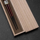 Urushi Hori Benkei Lacquered Wooden Chopsticks 210mm Red with Paulownia Wooden Box (8.3”)-[Musashi]-[Japanese-Kitchen-Knives]