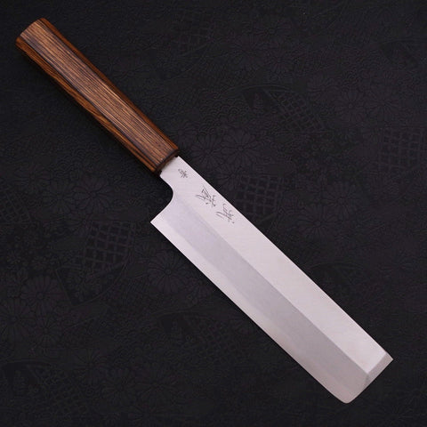 Usuba(Kanto) Blue Steel #2 Kasumi Sumi Urushi Handle 165mm (6.5”)-[Musashi]-[Japanese-Kitchen-Knives]